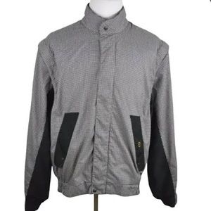 DryJoys by FootJoy black and white houndstooth golf windbreaker jacket mens L